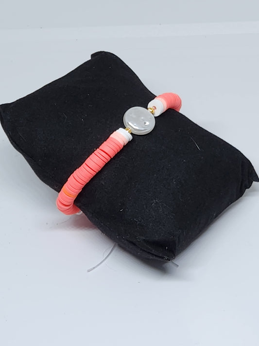 Pearl bracelet (red and blue)